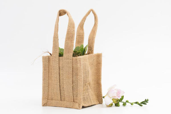 Eco-Friendly 10cm Jute Gift Bag Sara's Garden - Main Image